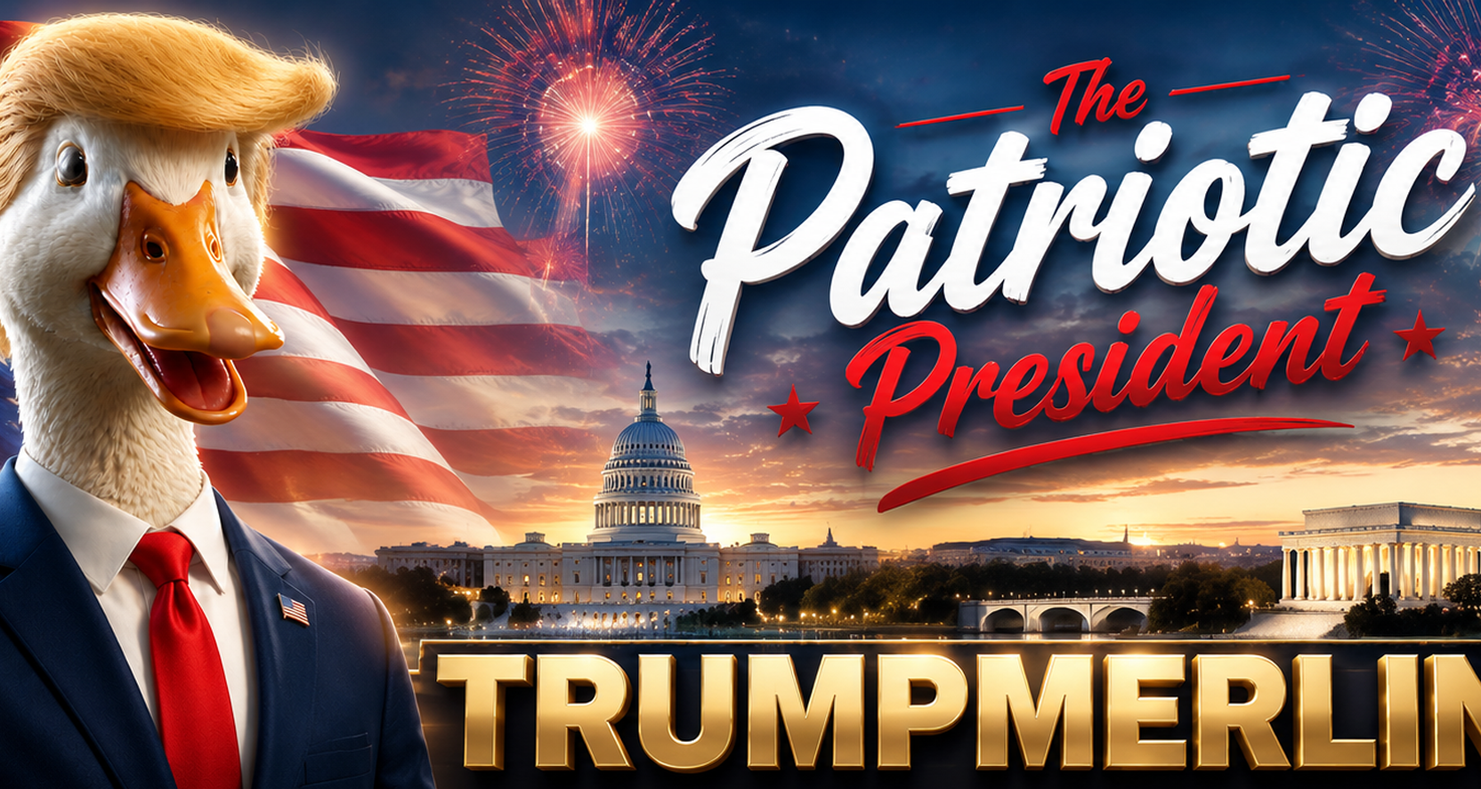 The Patriotic President Small Duck banner